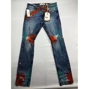 NWT Evolution in Design Men's Paint Splatter Slim Fit Jeans - Size 32x32 (33x33)